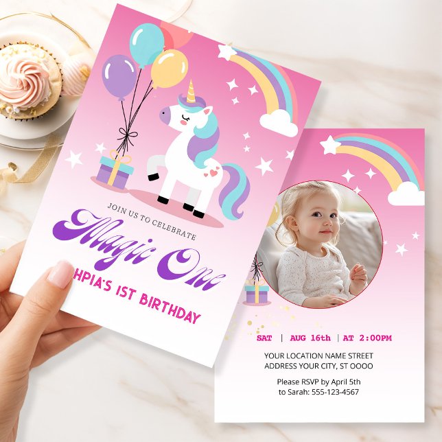 Invitación Magical one Birthday Unicorn (Subido por el creador)
