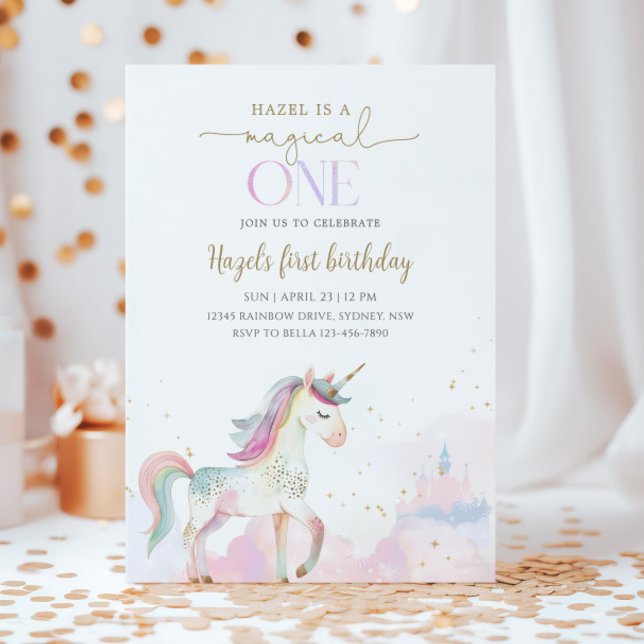 Invitación Magical One Unicorn 1st Birthday Party (Subido por el creador)