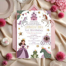 Invitación Magical Princess Unicorn Castle Birthday