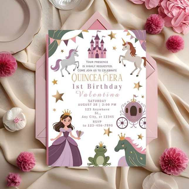 Invitación Magical Princess Unicorn Castle Birthday (Subido por el creador)