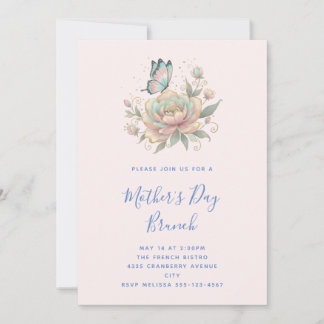 Invitación Magical Rose and Butterfly Dreamy Mother's Day
