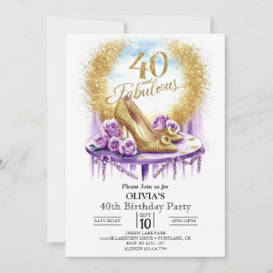 Invitación Magical Stylish Digital Gold 40 cumpleaños