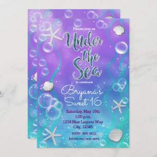 Invitación Magical Under Sea Birthday Party Invitation