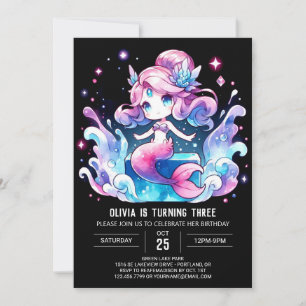Invitación Magical Under Sea Mermaid Birthday