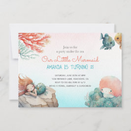 Invitación Magical Under Sea Watercolor Birthday