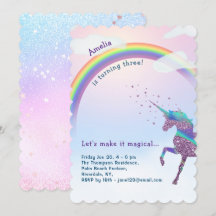 Magical unicornio, arcoiris y estrellas Purpurina