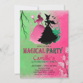 Invitación Magical Witchy Birthday