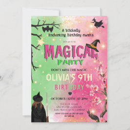 Invitación Magical Witchy Girl Birthday