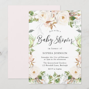 Invitación Magical Wonderland Greenery Rubor Baby Shower