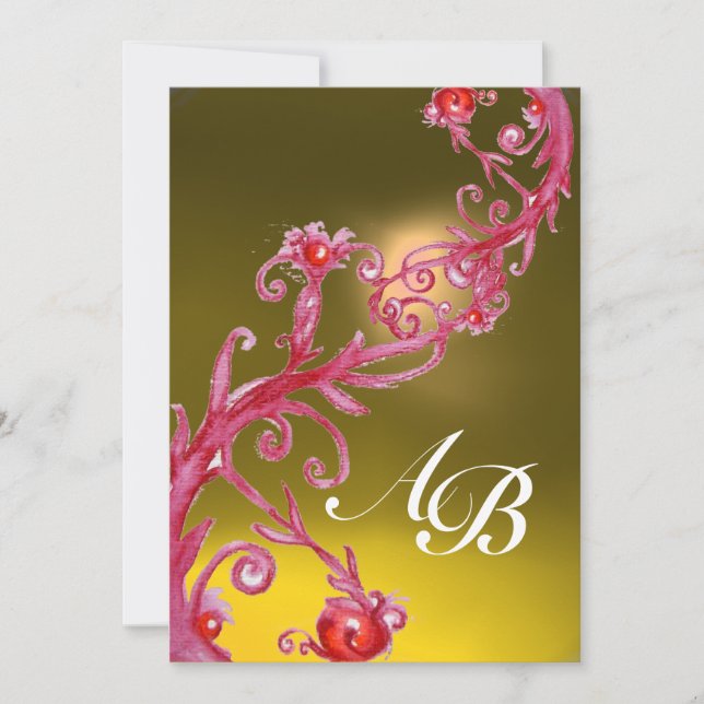 Invitación MÁGICAS BERRIES, MONOGRAM topaz (Anverso)
