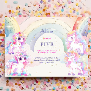 Invitación Mágicas unicornios y arcos acuáticos cumpleaños