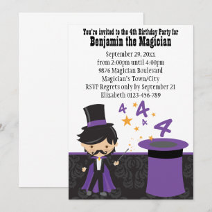 Invitación Magician personalizado con Gorra Mágico