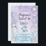 Invitación Mágico Cumpleaños Dulce 16 Bajo el Mar Lavanda<br><div class="desc">Esto se puede personalizar para cualquier evento.</div>