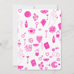 Invitación mágico místico rosa