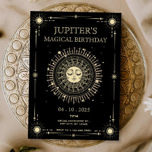 Invitación Mágico tarot boho sol cumpleaños místico