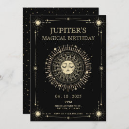 Invitación Mágico tarot boho sol cumpleaños místico