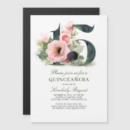 Invitación Magnética 15.ª Quinceanera floral