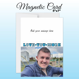 Invitación Magnética 1 photo add text love you blue magnetic card