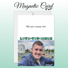 Invitación Magnética 1 photo add text love you green magnetic card