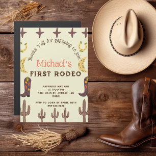 Invitación Magnética 1er Rodeo Fiesta Occidental Cumpleaños Country