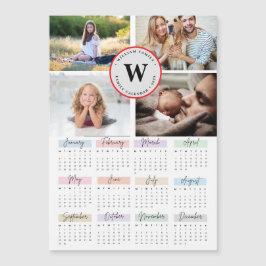 Invitación Magnética 2025 Modern Family 4 Collage de fotos Personalizad