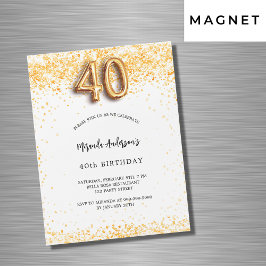 Invitación Magnética 40.ª festividad de oro blanco