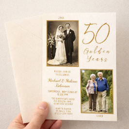 Invitación Magnética 50º Aniversario de Foto de los Años Dorados