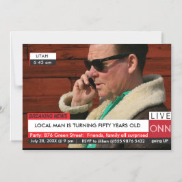 Invitación Magnética 50.º cumpleaños de la televisión de noticias diver