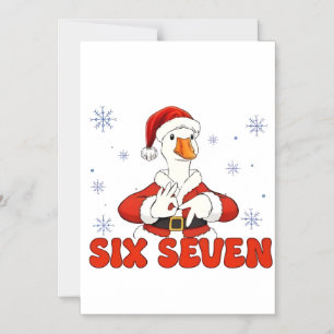 Invitación Magnética 6 7 Seis Siete Mano Ganso Navidad Gen Z Alpha