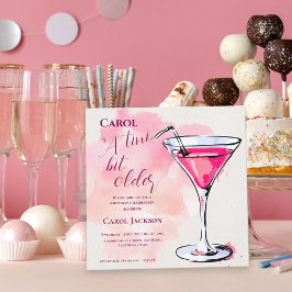Invitación Magnética A Tini Bit Older Pink Martini Cocktail Birthday
