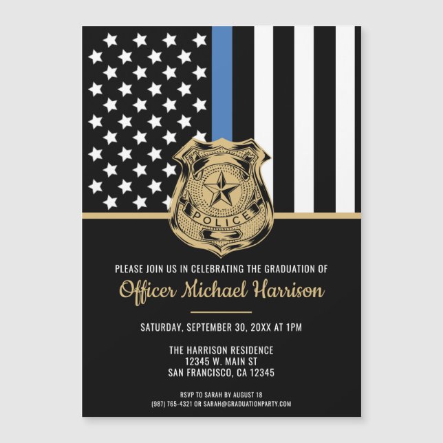 Invitación Magnética Academia de Policía de Graduación (Anverso)