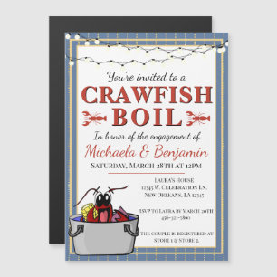 Invitación Magnética Actividad especial de Crawfish Boil Engaño Blue Go
