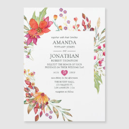 Invitación Magnética Acuarela Aquarelle Boda de flores silvestres