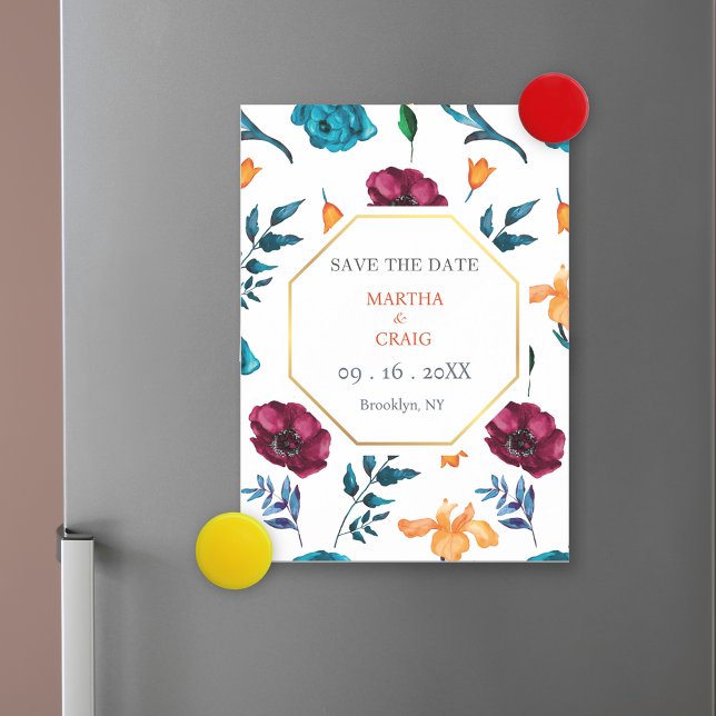 Invitación Magnética Acuarela Fiesta Mexicana Boda de Flores Salven (Subido por el creador)