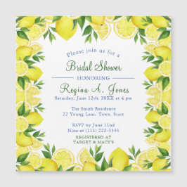 Invitación Magnética Acuarela Floral Fruta de limón Vintage Estética