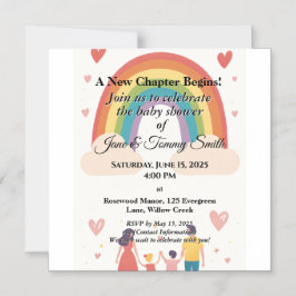 Invitación Magnética Adoption Rainbow Baby Shower