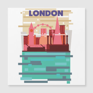 Invitación Magnética Afiche de viaje por el horizonte de Londres.