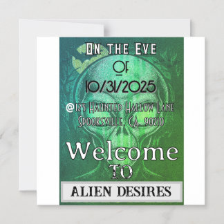 Invitación Magnética Alien Desires Halloween
