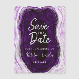 Invitación Magnética Amethyst Purple Geode Slice Wedding Save the Date