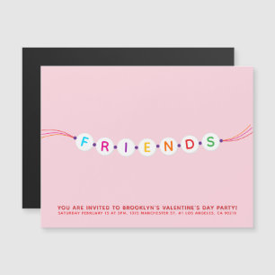 Invitación Magnética Amigos adorables brazalete de amistad rosa San Val