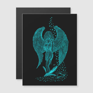 Invitación Magnética Ángel perdido en el amor, negro y verde diseño