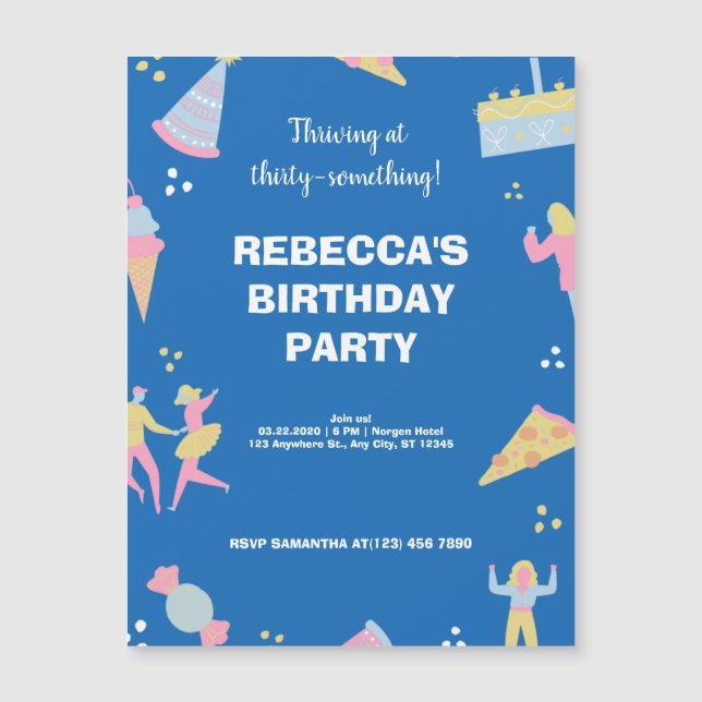 Invitación Magnética Aniversario corto (Anverso)