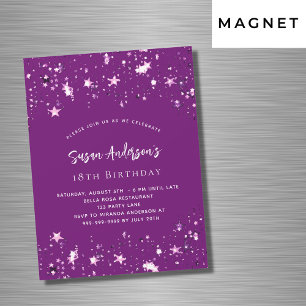 Invitación Magnética Aniversario de las estrellas moradas