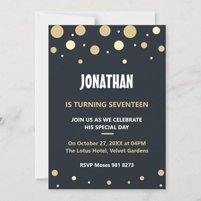 Invitación Magnética Aniversario lindo y personalizado (Anverso)