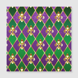 Invitación Magnética Antecedentes de joyas Mardi Gras