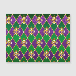 Invitación Magnética Antecedentes de joyas Mardi Gras