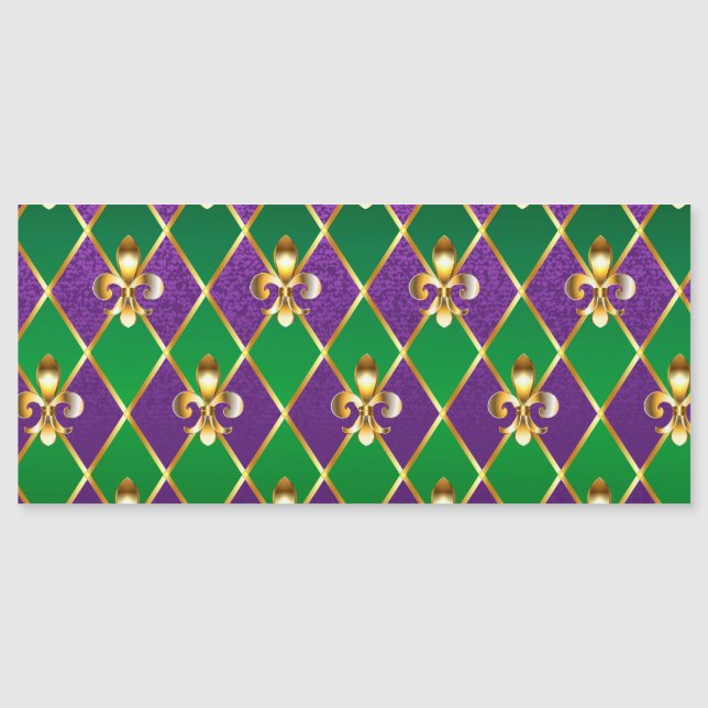 Invitación Magnética Antecedentes de joyas Mardi Gras (Anverso)