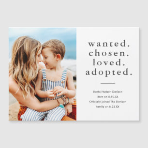 Invitación Magnética Anuncio de Adopción de Foto Mínima Amada