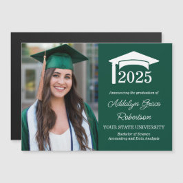 Invitación Magnética Anuncio de graduación con foto de Green College