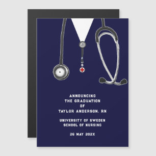 Invitación Magnética Anuncio de graduación de enfermería